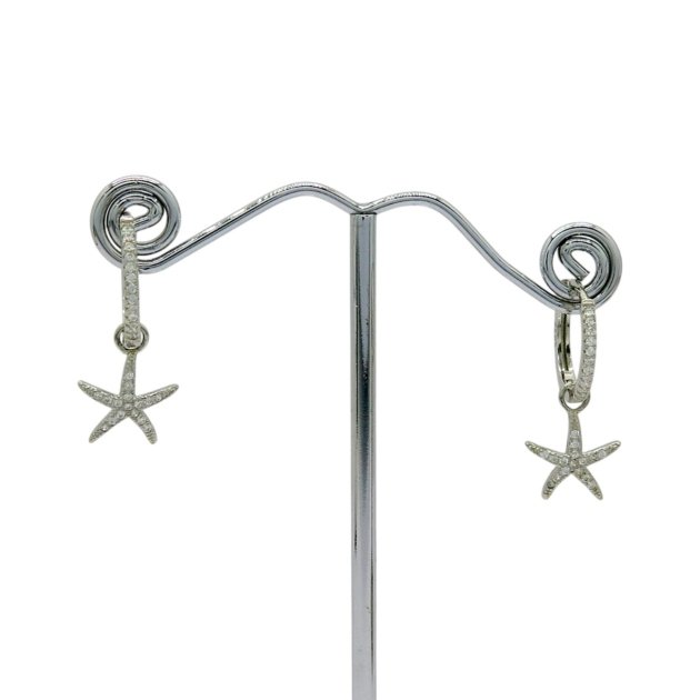 Orecchini pendenti stella marina in argento 925