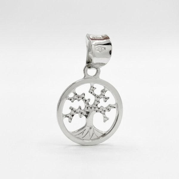 Ciondolino piccolo albero della vita in oro bianco 18 ct