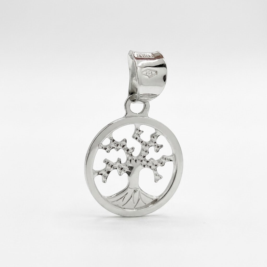 Ciondolino piccolo albero della vita in oro bianco 18 ct