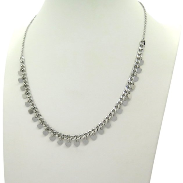 Collana groumette cuori pendenti in argento 925