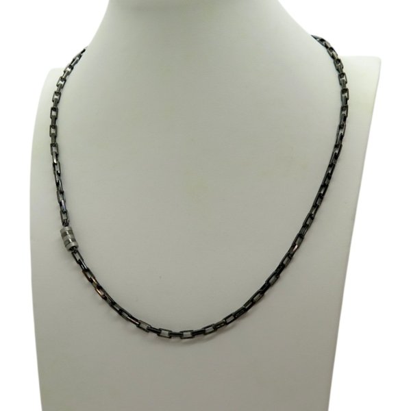 Collana catena brunito scuro in argento 925