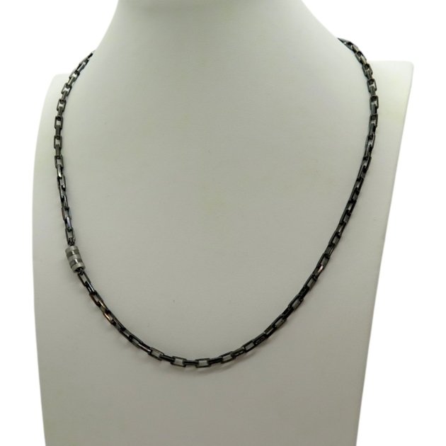 Collana catena brunito scuro in argento 925