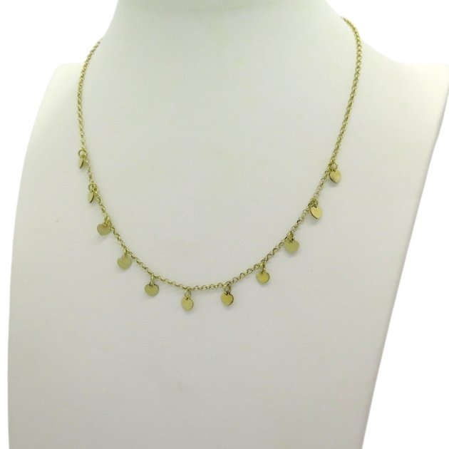 Collana cuori cuoricini placcato oro giallo in argento 925