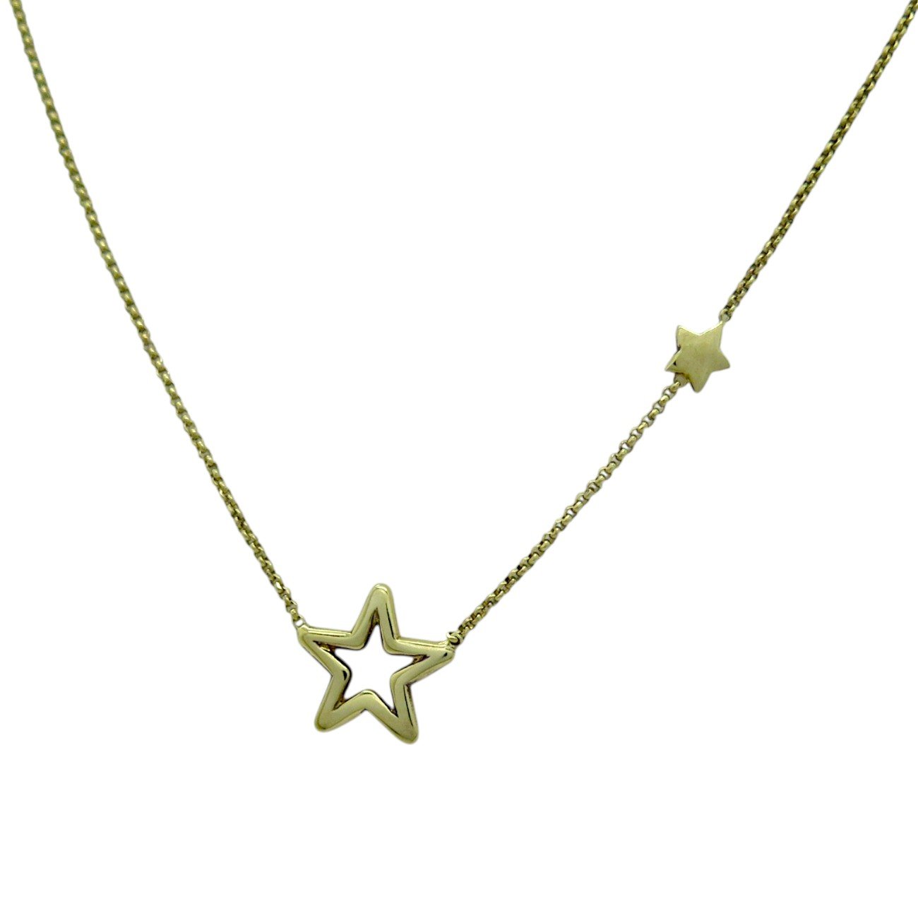 Collana stella placcata oro giallo in argento 925