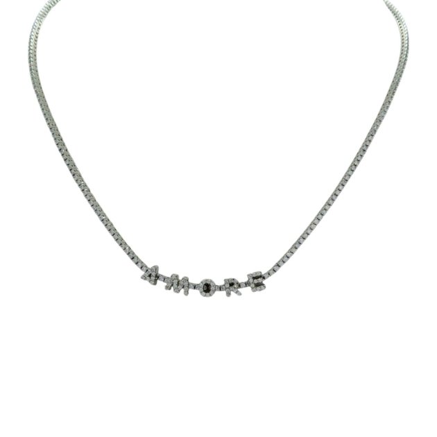 Collana tennis Amore in argento 925