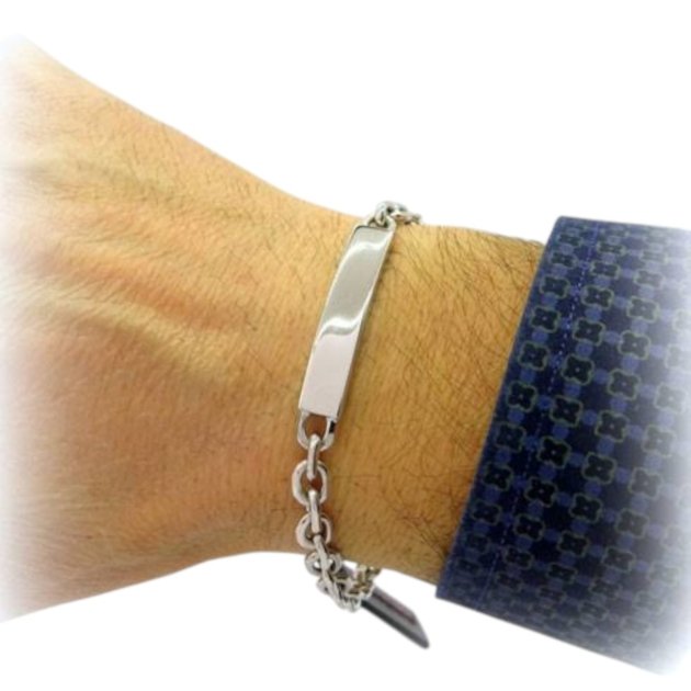 Bracciale uomo targhetta argento 925
