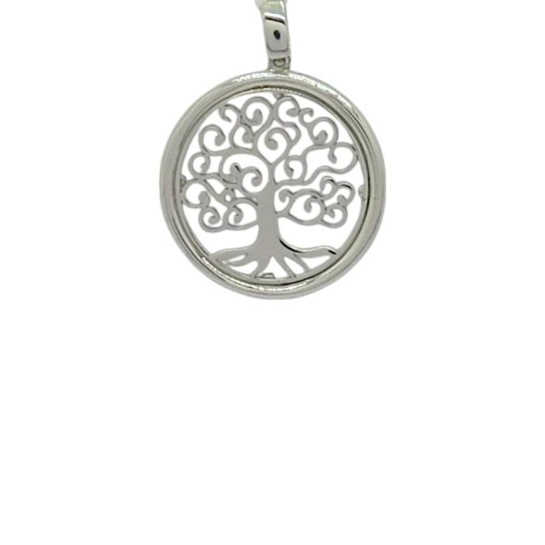 Ciondolo albero della vita in oro bianco 18 ct