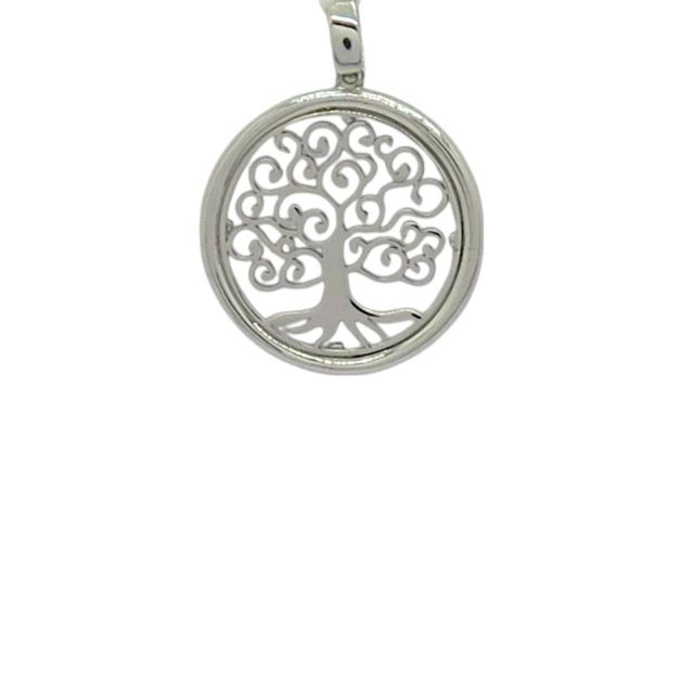 Ciondolo albero della vita in oro bianco 18 ct