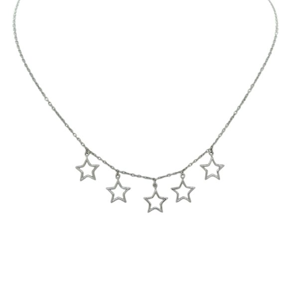 Collana Stelle in oro bianco 18 ct