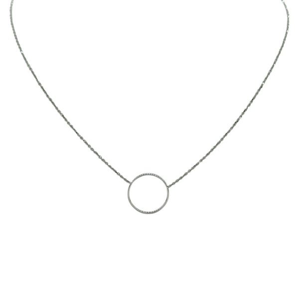 Collana cerchio in oro bianco 18 ct