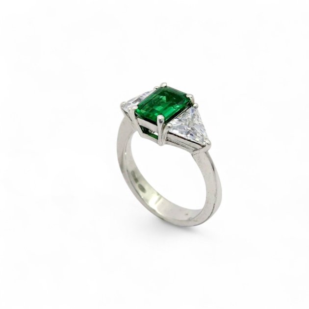 Anello pietre baguette e triangolari in argento 925
