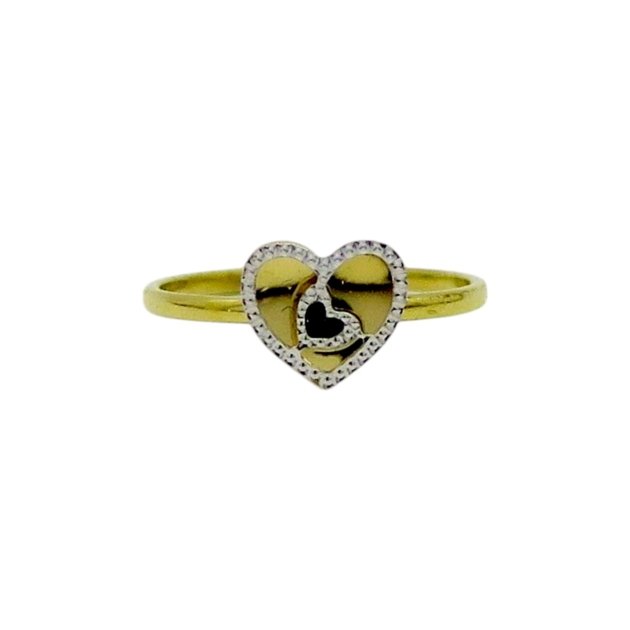 Anello bimba cuore in oro 18 ct