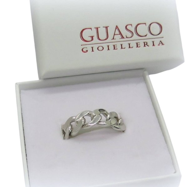 Anello in argento groumette uomo rodio