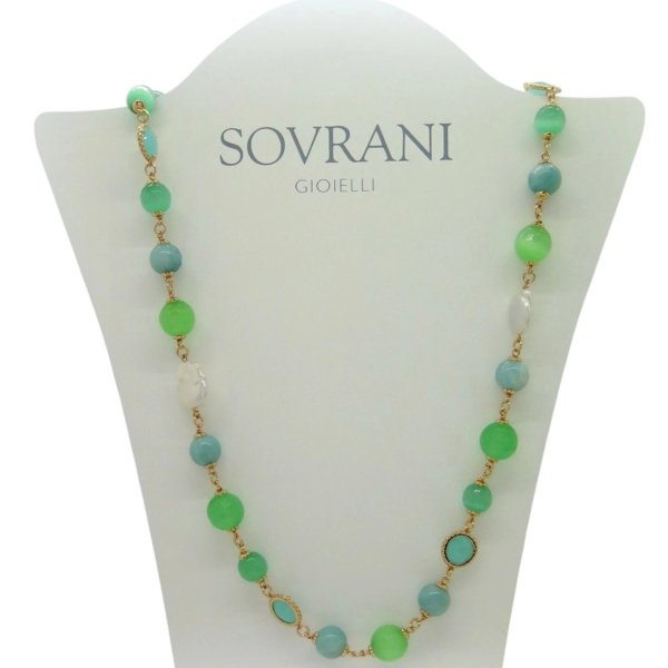 Collana Sovrani Bijoux perla barocca e gemme naturali