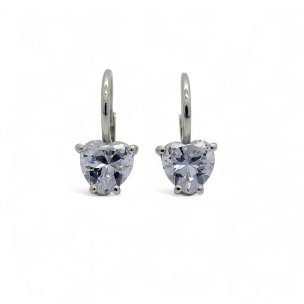 Orecchini pendenti cuore monachella in argento 925