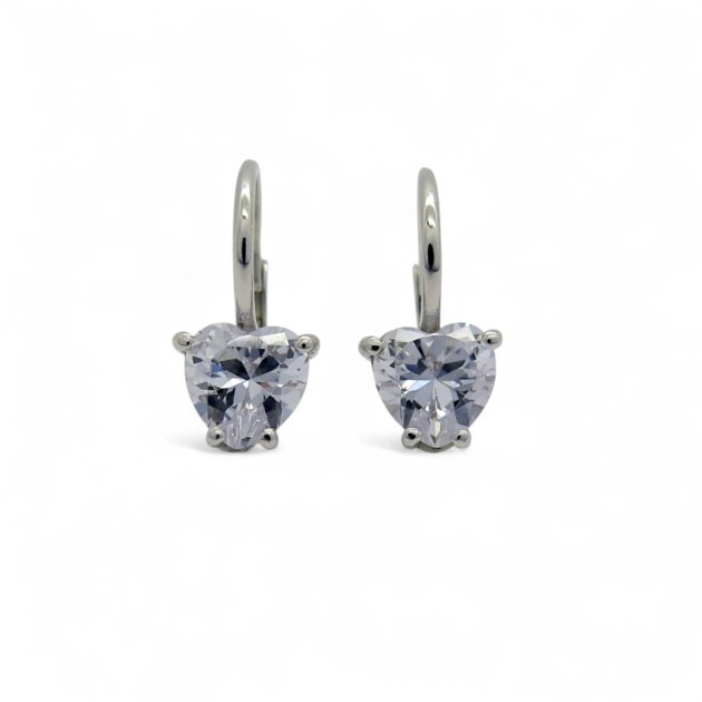 Orecchini pendenti cuore monachella in argento 925