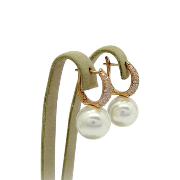 Orecchini pendenti perla in argento placcato oro rosa