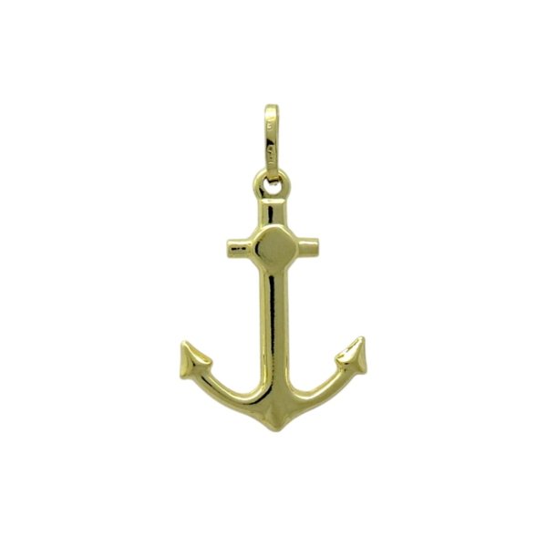 Ciondolo uomo ancora in oro giallo 18 ct