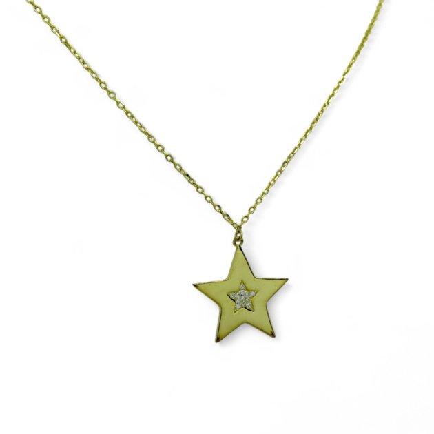 Collana stella in argento 925 placcata oro giallo