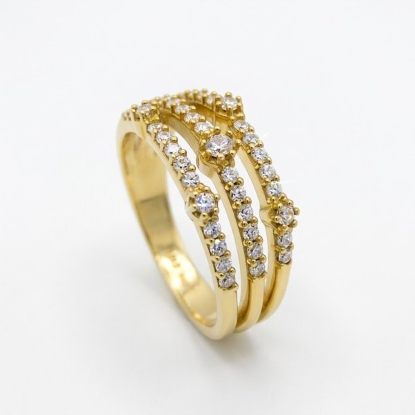 Anello donna San Lorenzo in oro giallo 18 ct e zirconi cubici