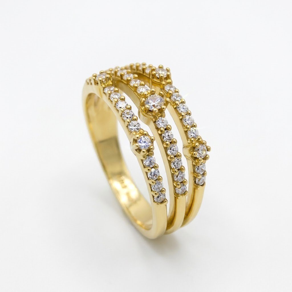 Anello donna San Lorenzo in oro giallo 18 ct e zirconi cubici
