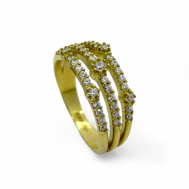 Anello donna San Lorenzo in oro giallo e zirconi