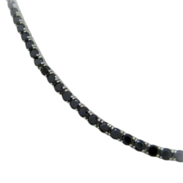 Collana tennis pietre nere rodiato in argento 925