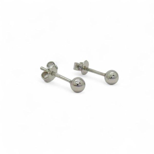 Orecchini sfera in oro bianco 18 ct