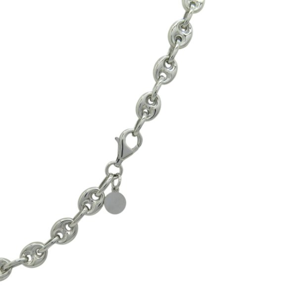 Collana uomo maglia marina in argento 925 rodiato