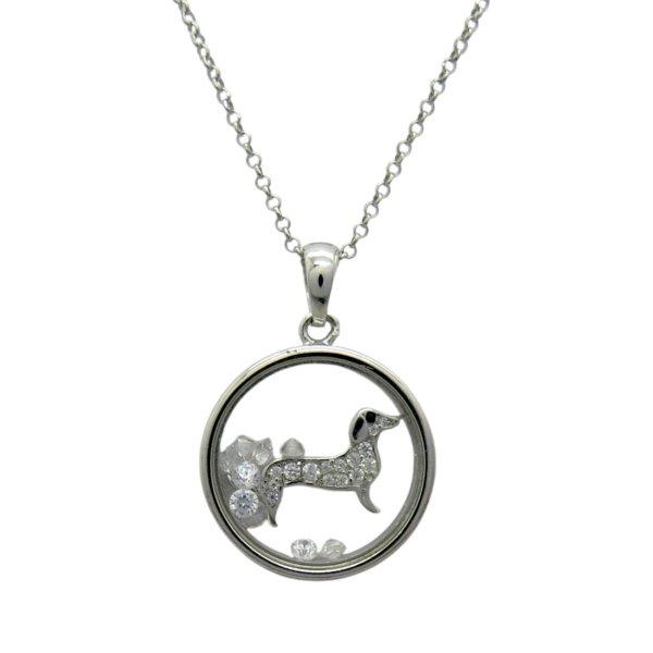 Ciondolo cane bassotto in argento 925