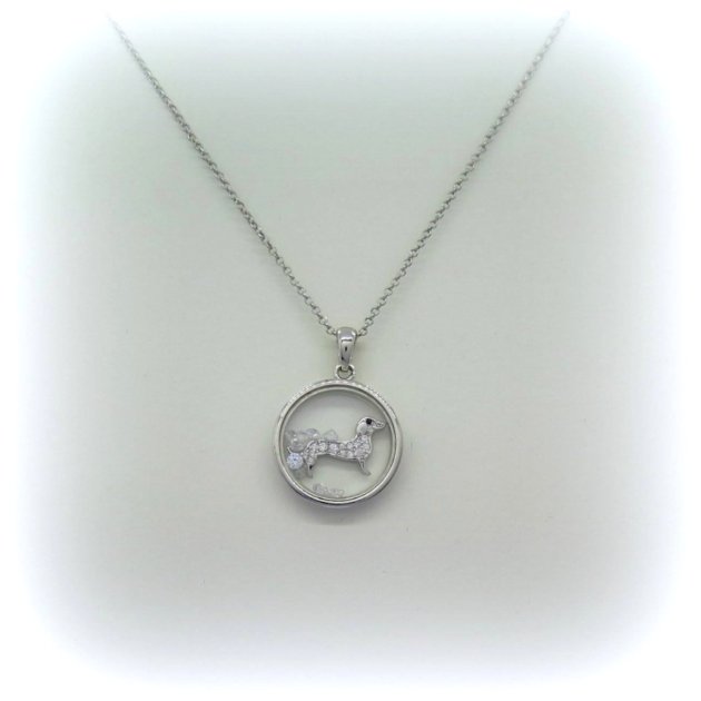 Ciondolo cane bassotto in argento 925