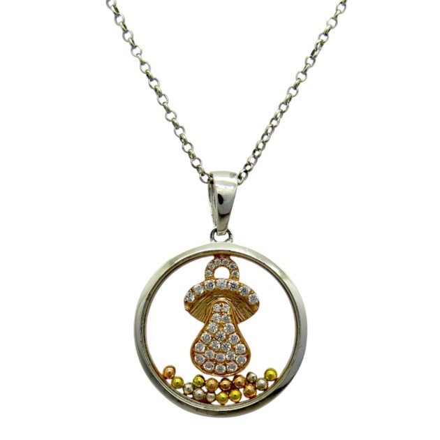 Ciondolo ciuccio bimbo in argento 925
