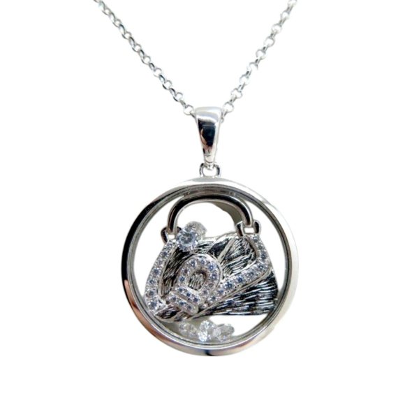 Collana ciondolo borsa donna in argento 925
