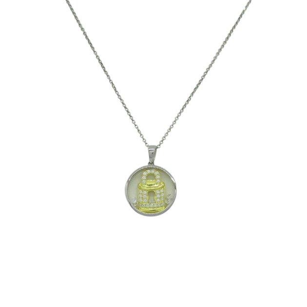 Collana ciondolo lucchetto dorato argento 925