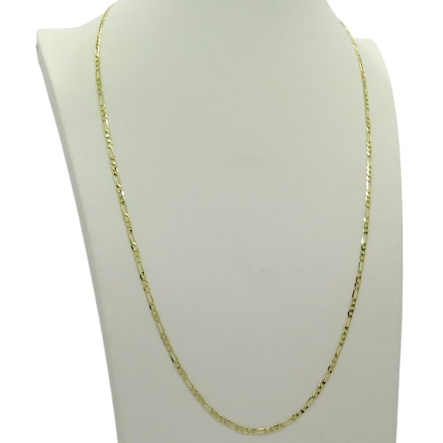 Collana groumette tre più uno oro giallo 18 ct 60 cm