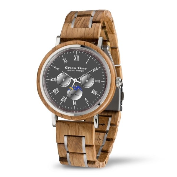 Orologio in legno di barrique fasi lunari