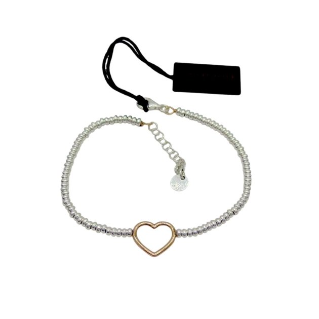 Bracciale cuore rosato in argento 925 Venerio