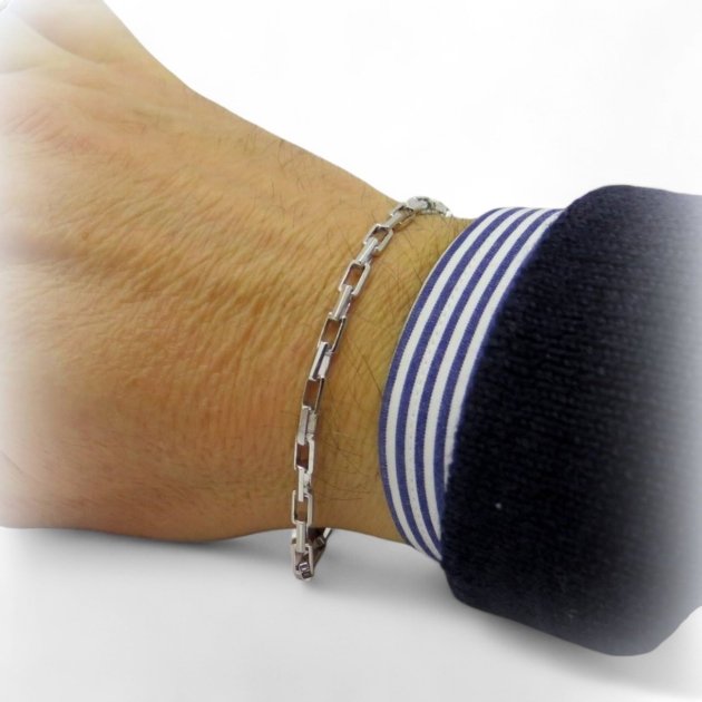 Bracciale uomo in argento rodiato Venerio