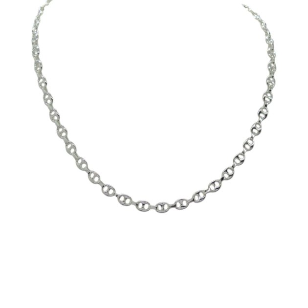 Collana maglia marina argento naturale