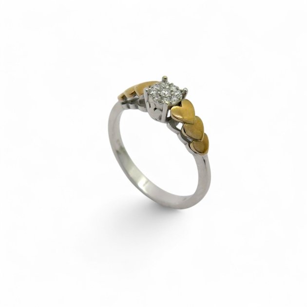 Anello solitario cuoricini Giannotti in oro 9 ct