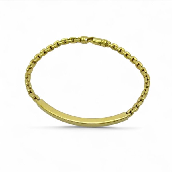 Bracciale in oro giallo 18 ct piastra uomo