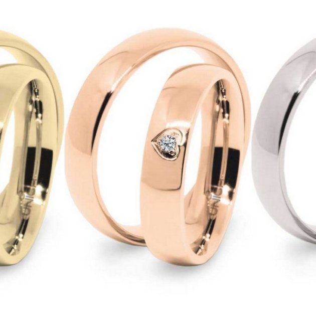 Fedi in oro e diamante cuore unica fedi MF228
