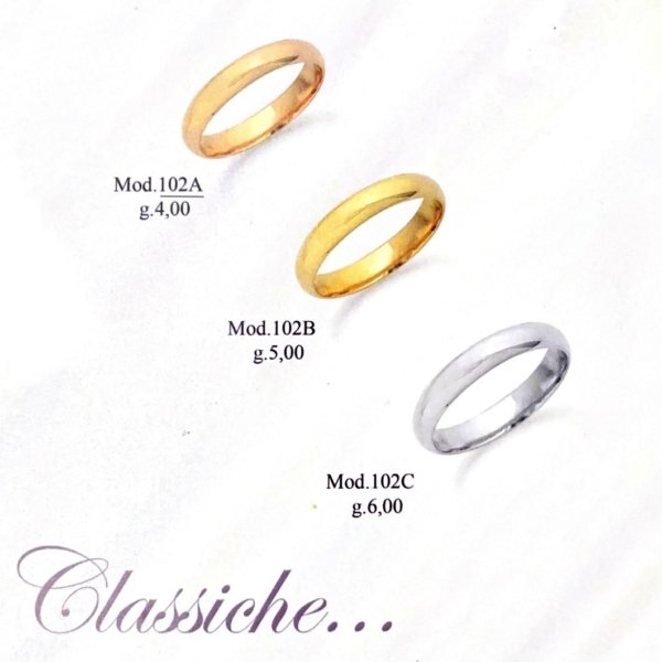 Fedi nuziali classiche in oro