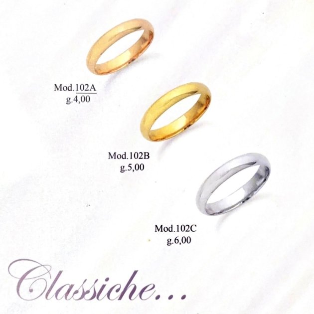 Fedi nuziali classiche in oro