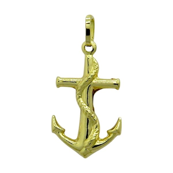 Ciondolo uomo cristo degli abissi ancora in oro giallo 18 ct