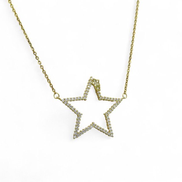 Collana stella placcata oro giallo in argento 925