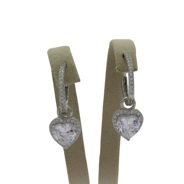 Orecchini cerchietto e cuore in argento 925