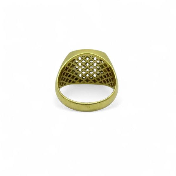 Anello scudo uomo in oro 18 ct