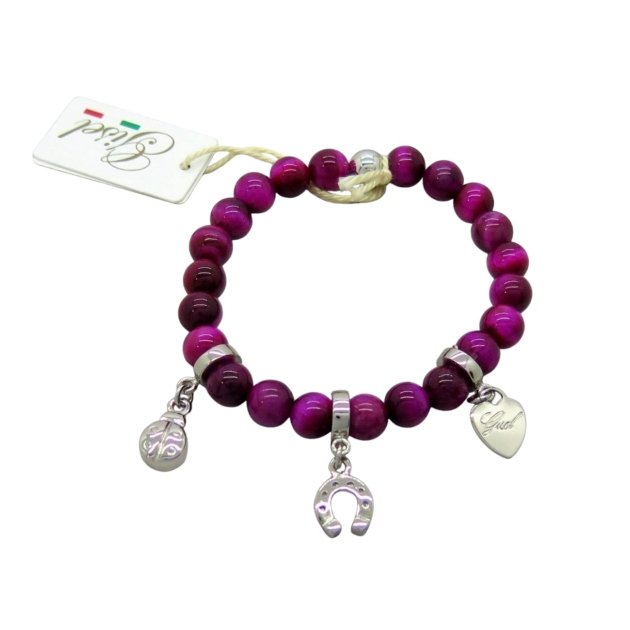 Bracciale occhio di tigre rubino portafortuna i fortunelli