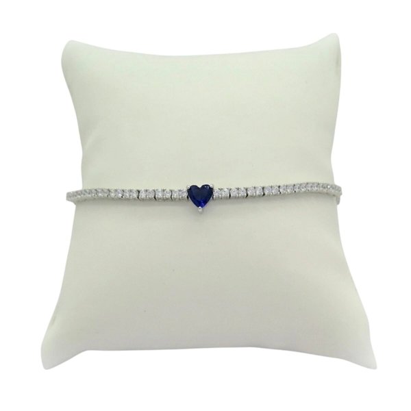 Bracciale tennis cuore blu Sovrani Argento 925